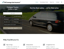 Tablet Screenshot of cheapfullcoverageautoinsurance.com